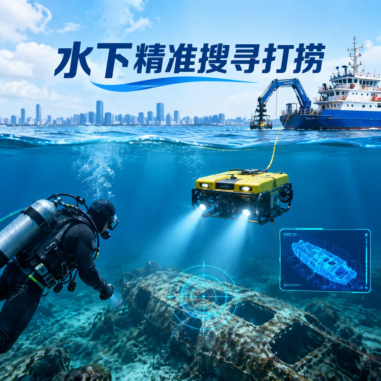 可克达拉水下精准搜寻打捞